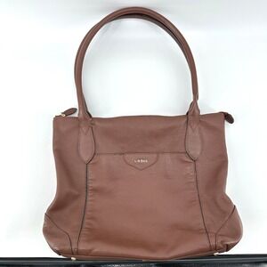 Lodis Sierra Tote Purse Brown Leather Shoulder Bag Travel Luggage Sleeve Carryon